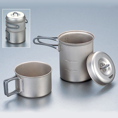Amazon.com: Evernew Titanium Lightweight Camping Mug Pot Stove Set, 500 :  Sports & Outdoors