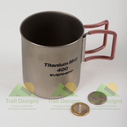 SilverAnt Double Wall Coffee Cup & Titanium Straw - Ultralight Titanium Everyday Coffee Cup 400ml/14fl oz - Camping Backpacking Hiking Mug Sandblasted
